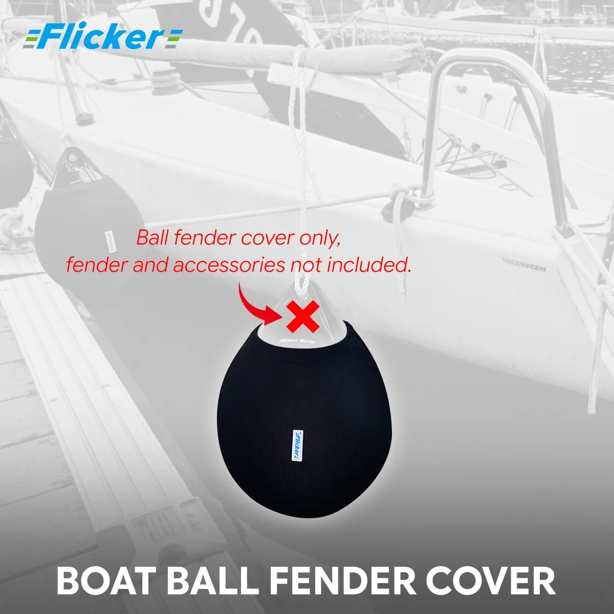 Boat Buoy Covers Black 1/2/4 Pack, Durable Marine Fender Protector, UV-Resistant Neoprene Boat Bumper Cover