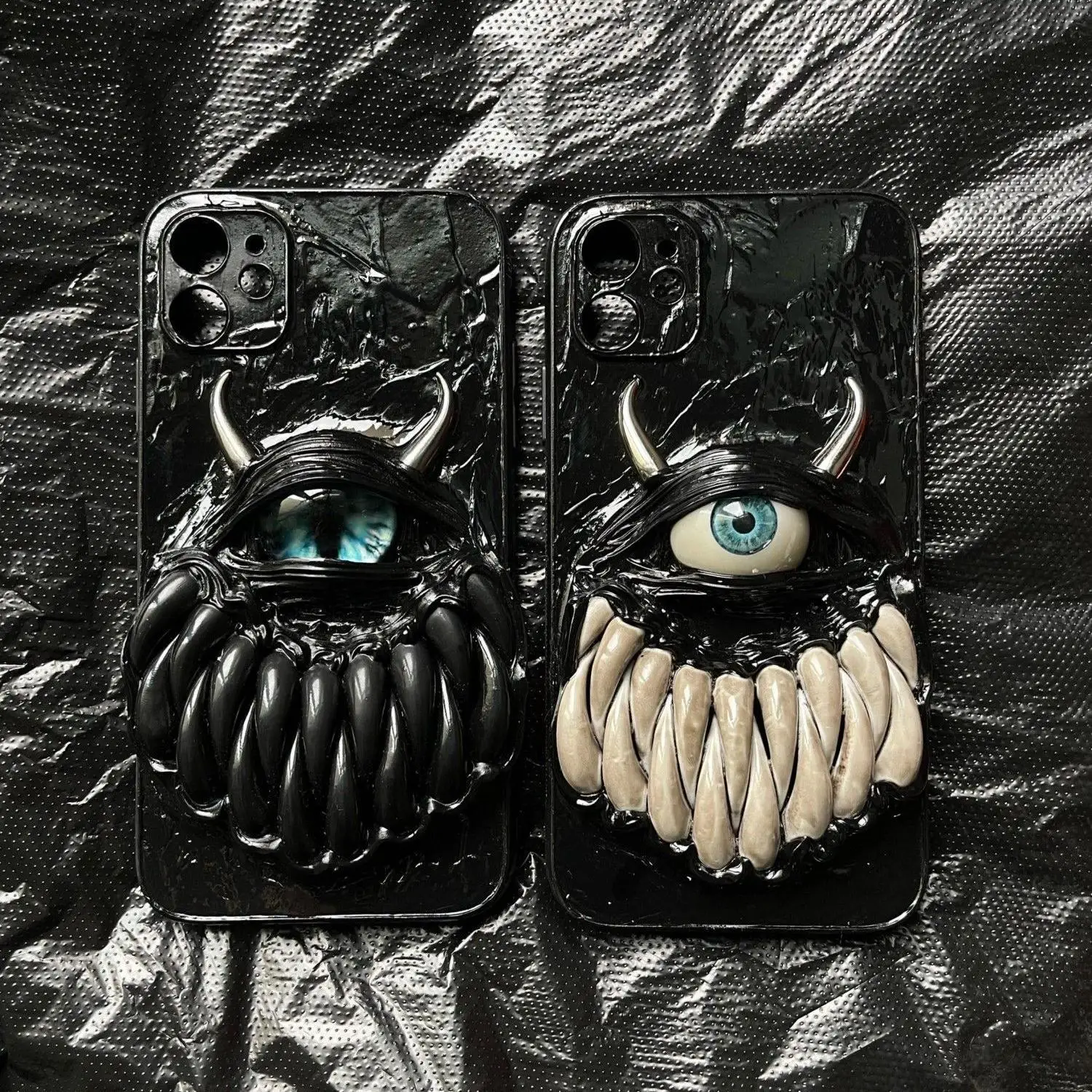 

3D Gothic Tooth Phone Case for Iphone 16 Pro Max 15Pro 14 13 12 11Pro 13PROMAX Cases Cream Gel Cases Decoden Back Shell Coque