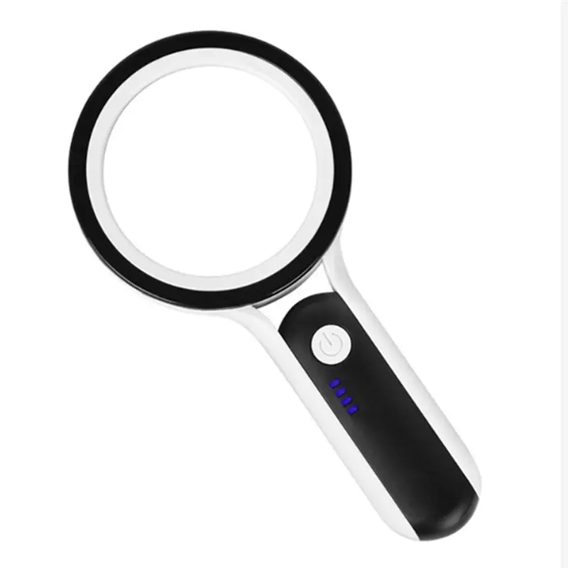 ABLN-Reading Magnifier 30X Handheld Magnifying Glasses USB Rechargeable Loupes With 24 LED Light For Jewelry Identification