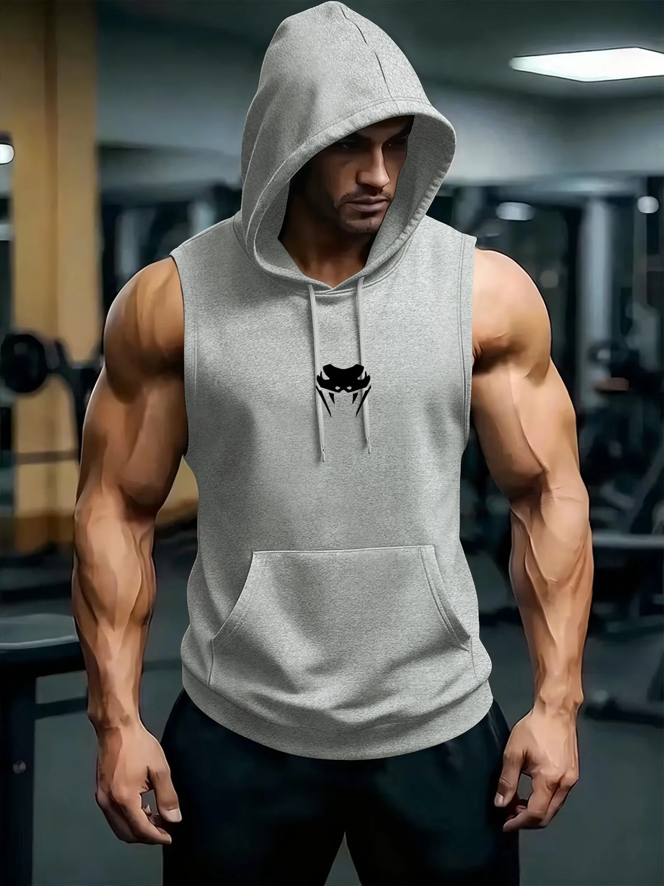 Nouvelle chemise à capuche pour hommes, gilet sans manches pour le sport et les loisirs, vêtements de sport pour la course à pied et le fitness, streetwear pour hommes pour les voyages en plein air