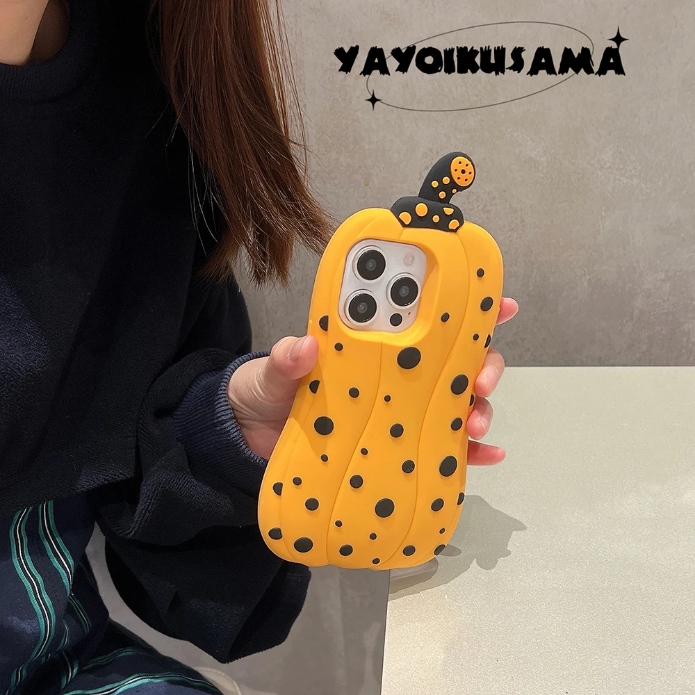 Für iPhone 13 14 15 Plus 16 Pro Max Kawaii Gemüse Polka Dots Kürbis Hülle Weiche Silikonhülle – Detail 4