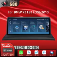 10.25 inch Android 14 For BMW X3 E83 2005 2006 2007 2008 2009 2010 Car Radio Multimedia Wireless Carplay Snapdragon 680 Screen