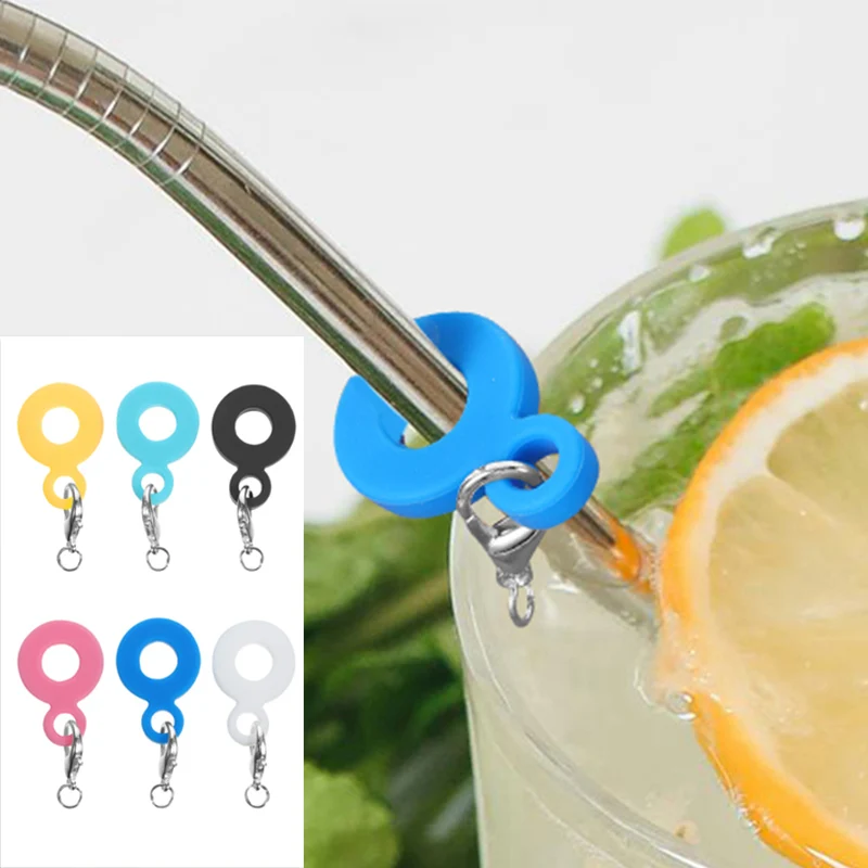 

12 Pcs Straw Hanging Ornaments Charm Attachment Adapter Cute Drinking Pendant Decors Travel Reusable Straws Easy Non Deform