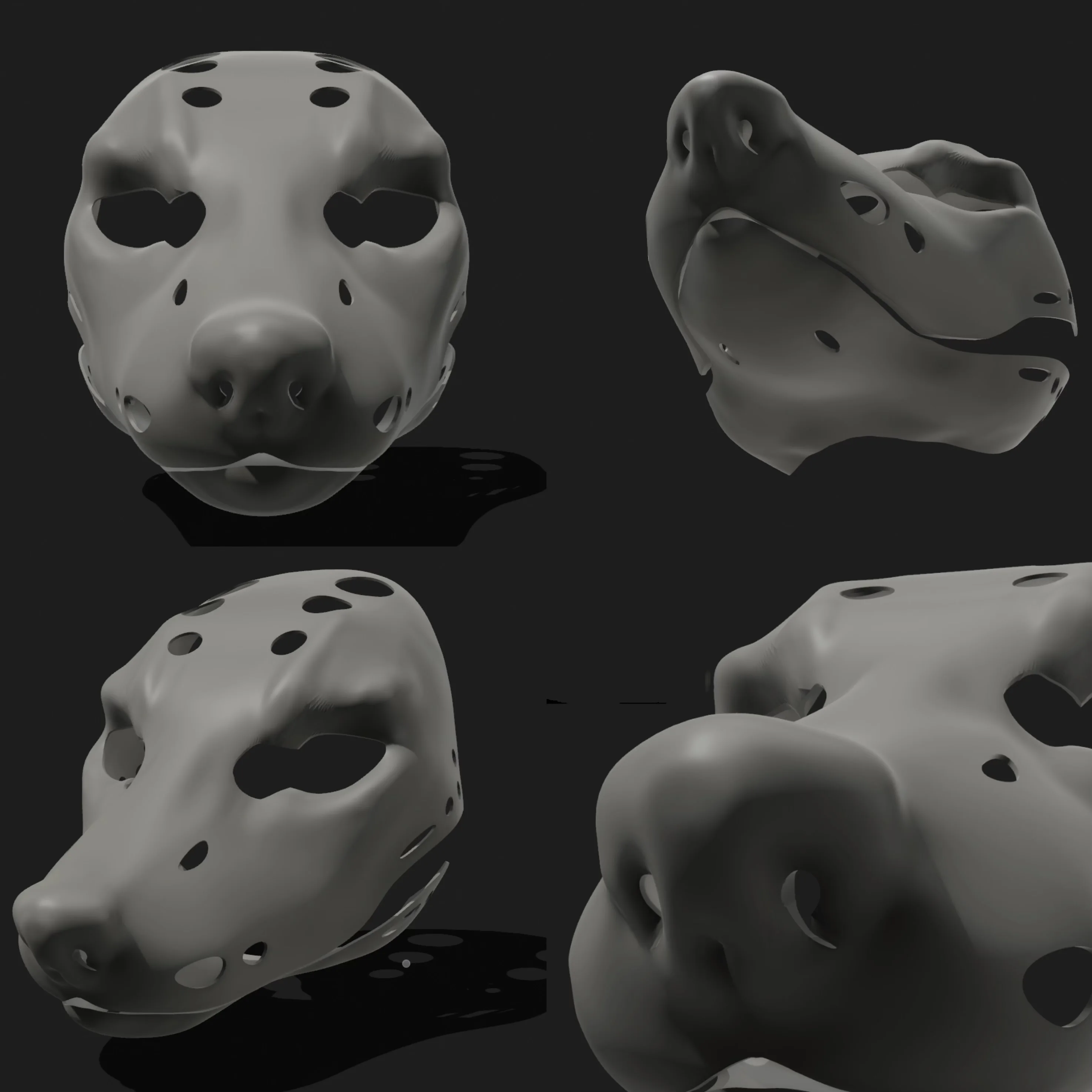 

Kigurumi Base Mask Realistic Style Mobile Wolf Skull Shell PETG Material 3DPrinted Fur Animal DIY Set Hinge Accessories