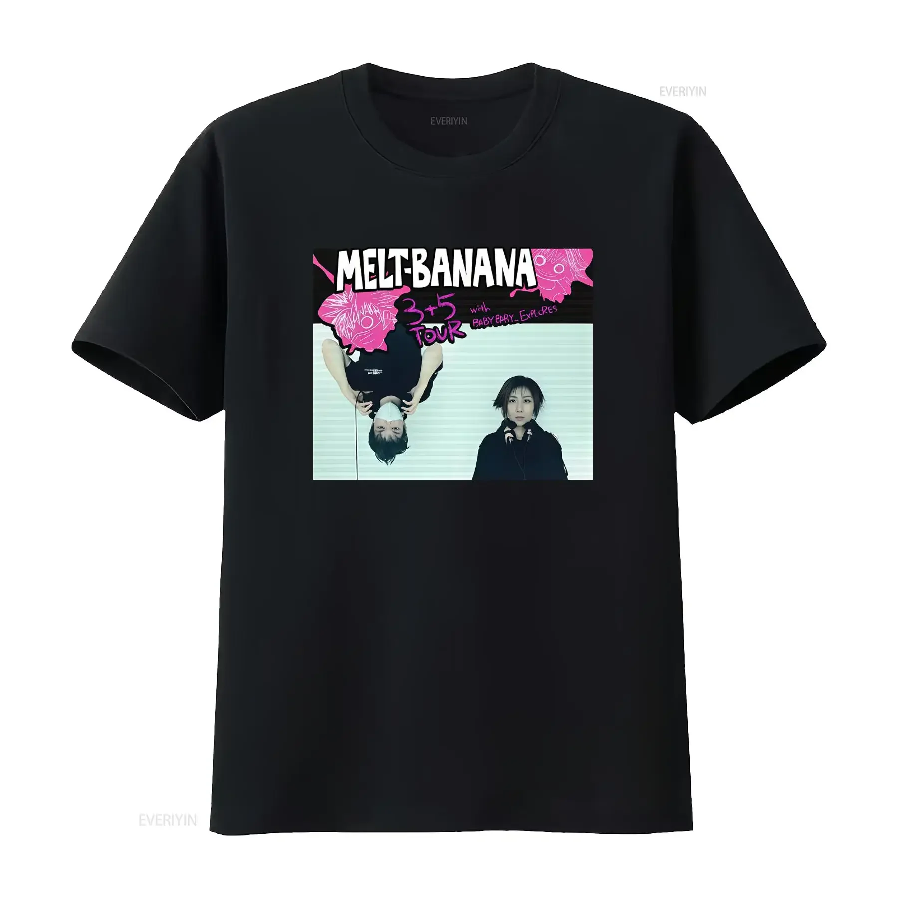 Camiseta MELT BANANA 3 5 Tour 2024, Tallas Completas S a 5XL, Merchandising de la Banda BE2693, Estilo Vintage Lavado, para Uso Diario, Unisex, Ligeramente Suave