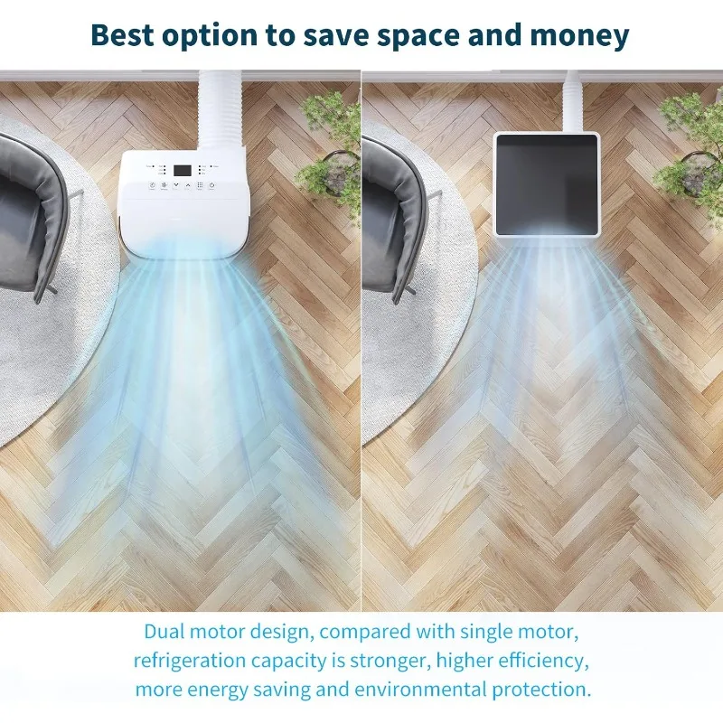 مكيف هواء جوجوكا المحمول مع جهاز تحكم عن بعد، تيار متردد محمول 10000 وحدة حرارية بريطانية للغرفة والنوم والمكتب مع تجفيف ومروحة ووضع النوم