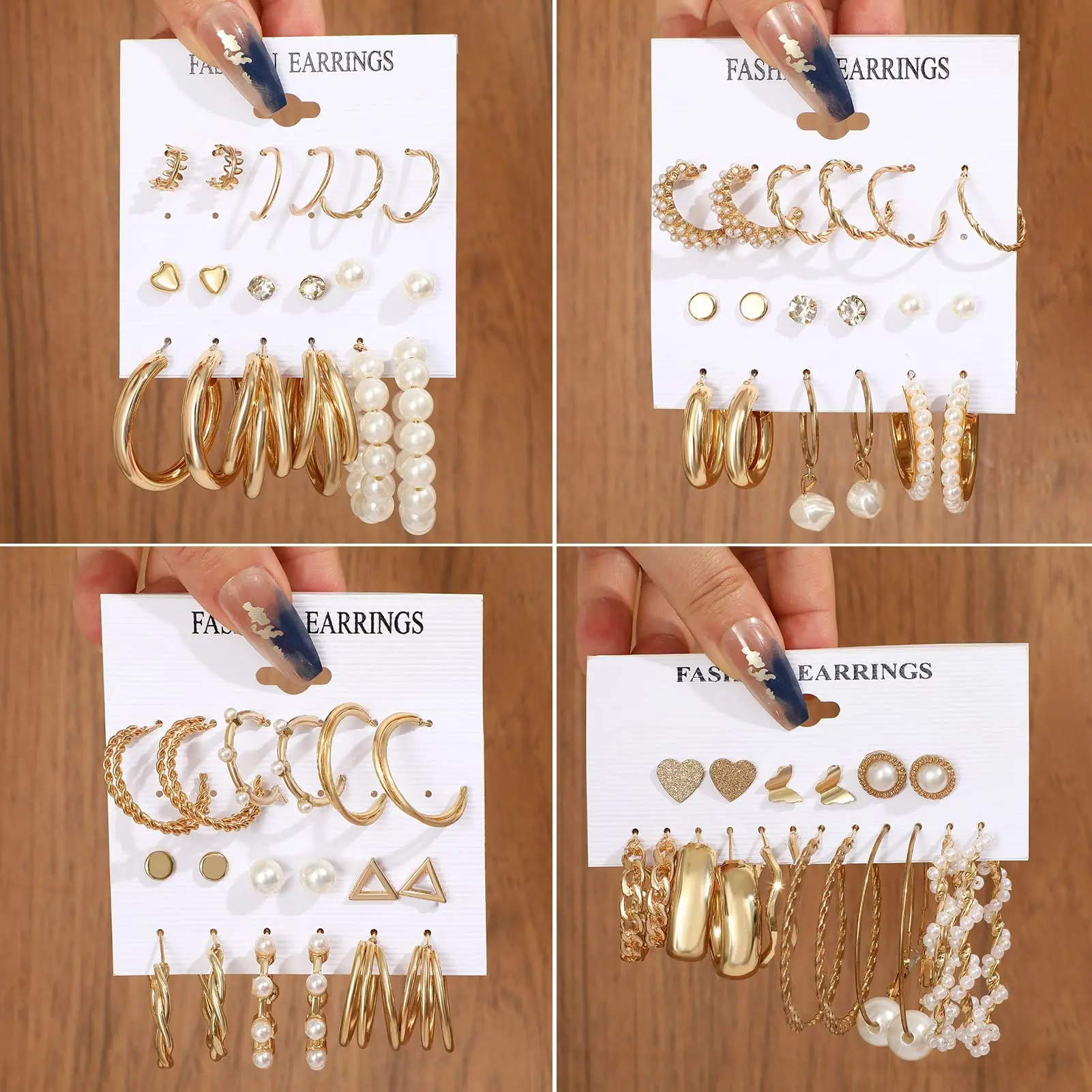 36 Pairs Gold Earrings Set for Women, Multipack Hoop Earring Packs, Hypoallergenic Earrings for Birthday Party Jewelry