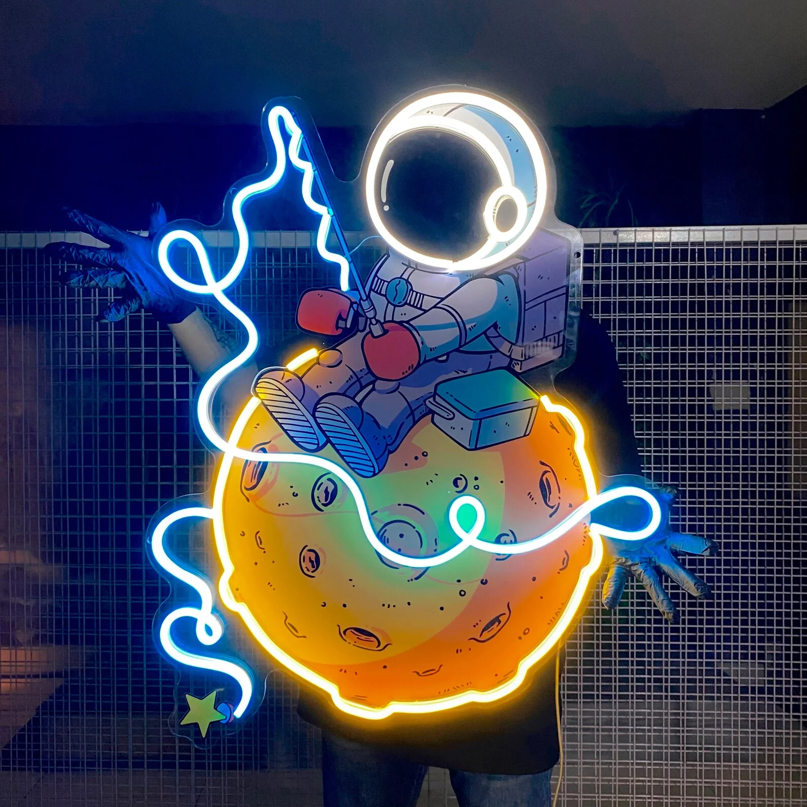 Angeln Astronaut Leucht reklame, Astronaut LED-Zeichen, Raumfahrer LED-Zeichen, benutzer definierte Leucht reklame, Raumfahrer Neon, Wohnkultur, Astronaut Neon