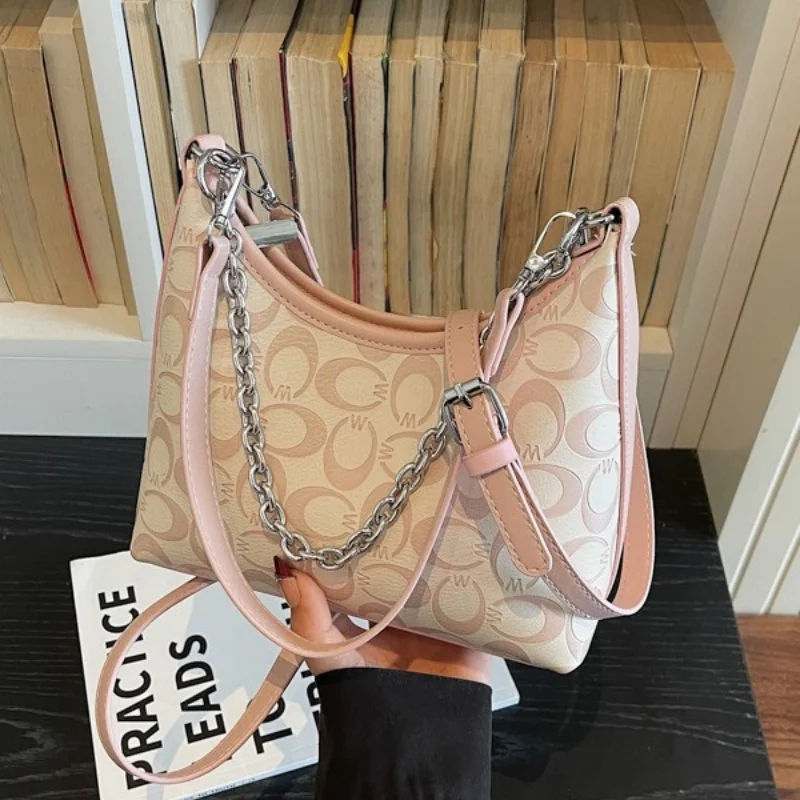 

Женские сумки на цепочке из ПВХ с геометрическим принтом, сумка через плечо, женская сумка на пояс, подходит для повседневного образа.