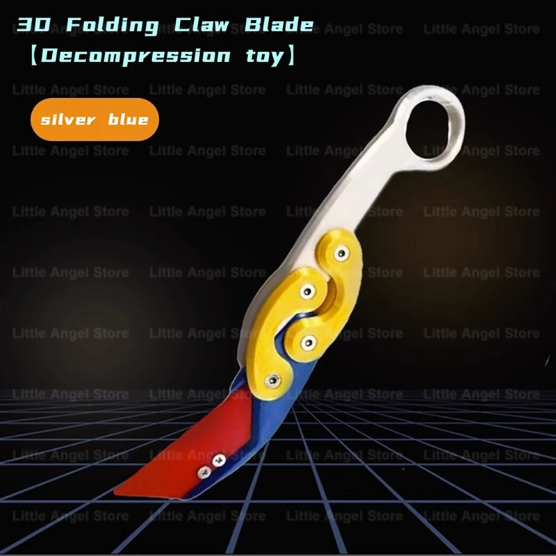 Neue 3D Gedruckt Schwerkraft Klaue Messer Spielzeug Stress Relief Schmetterling Zappeln Hand Greifer Sensorischen Spielzeug Klapp Klaue Messer Rettich für Geschenk