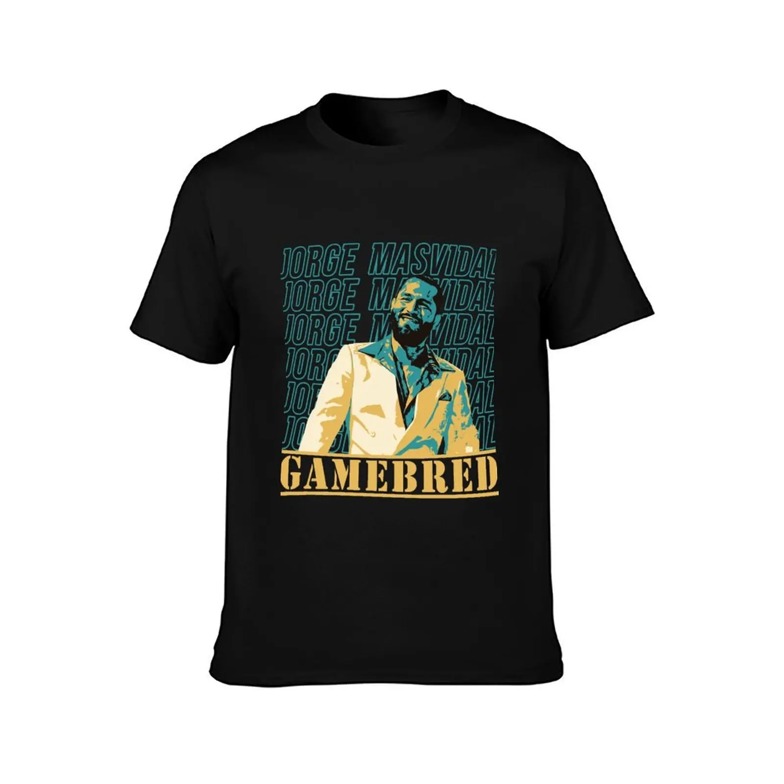 Jorge Masvidal T-Shirt, Summer Casual Cotton Tee, Oversized Streetwear Tops, Vintage Graphic Print, Loose Fit Short Sleeve