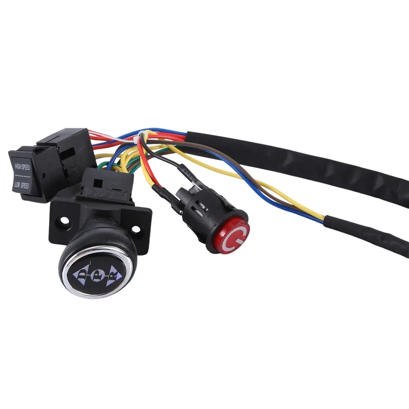 A49K-2X Children Electric Car DIY Modified Wires And Switch Kit, Kids Electric Car 4WD Ride On Toys Accessories Single Line