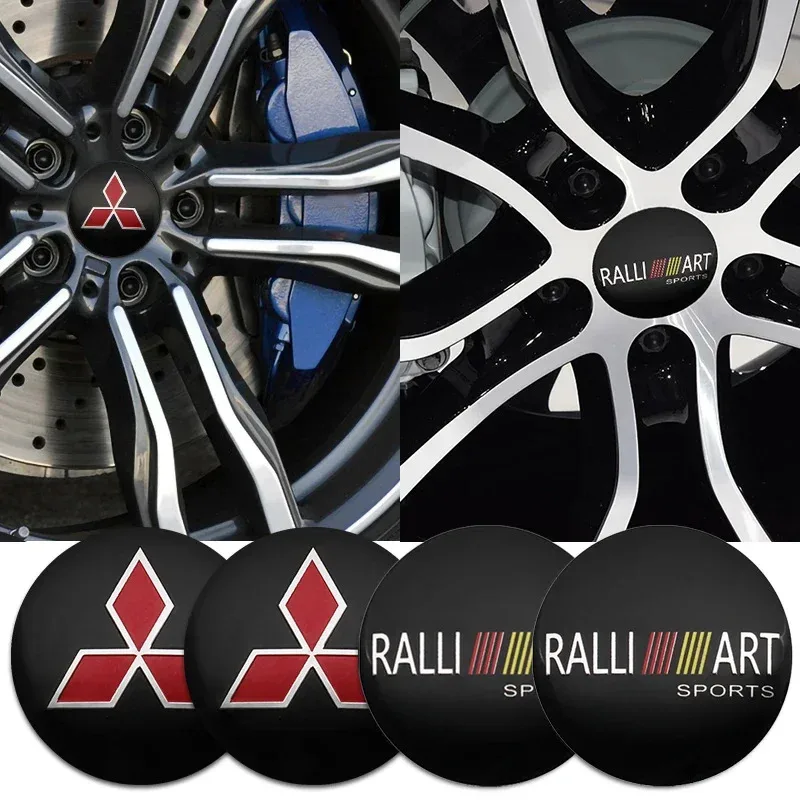 

Наклейки на центральные колпачки колес (4 шт., 56 мм) для Mitsubishi ASX, Outlander XL, Lancer, L200, EVO, Xpander