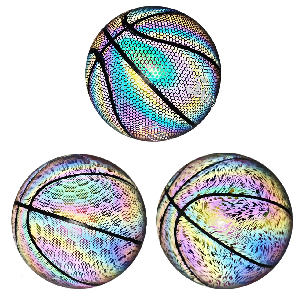 Reflective Basketball Size 7 Glowing Basketball Luminous Basketball Gift for Boys Girls 10-14 Year Old Cool Teen Toys