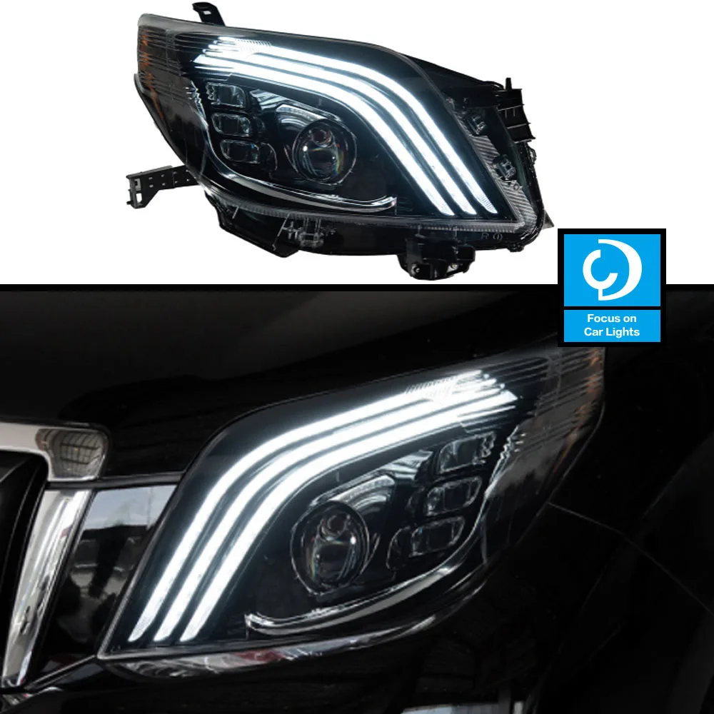 

AKD Head Lamp for Toyota Prado LED Headlight 2010-2013 Headlights Prado DRL Turn Signal High Beam Angel Eye Projector Lens