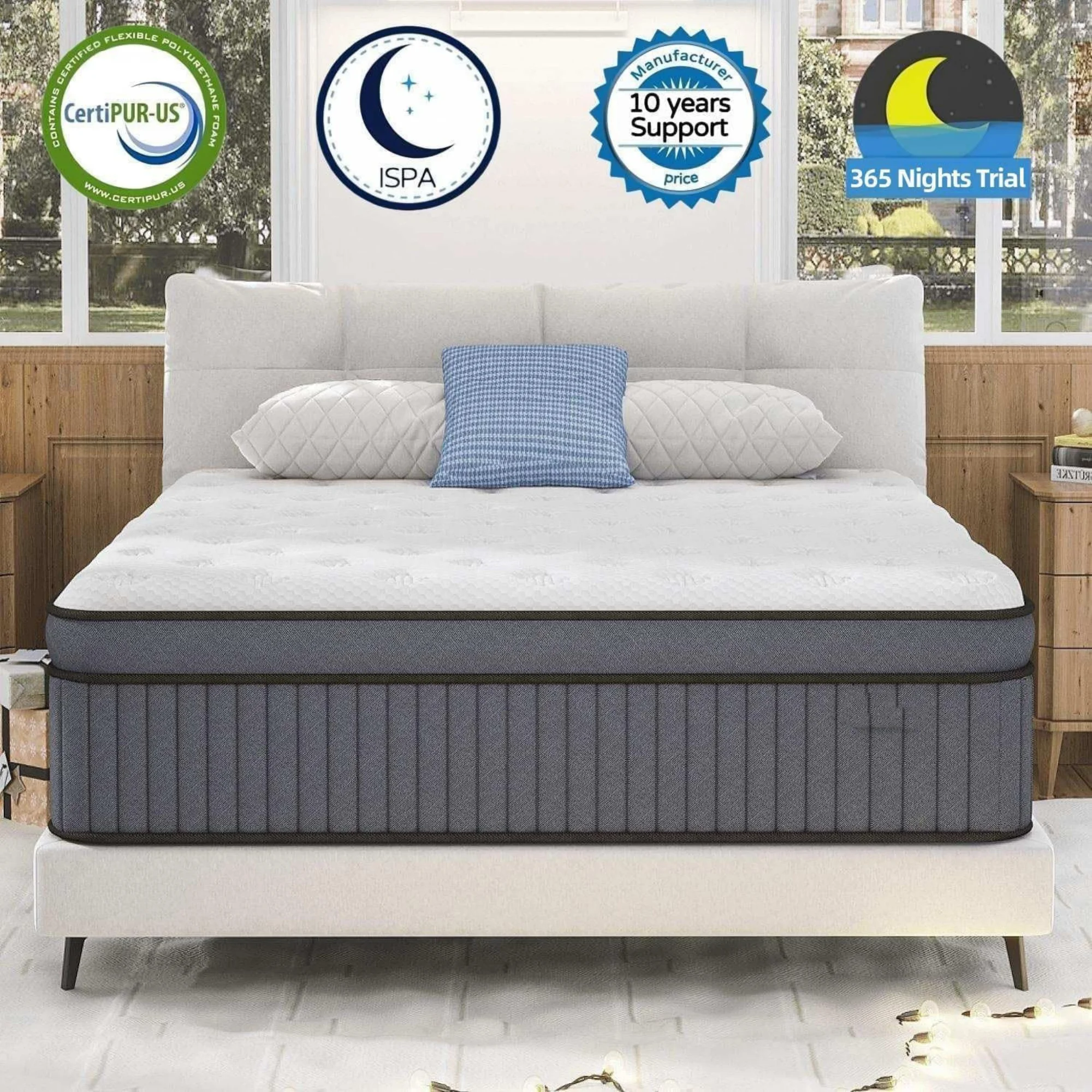 12 Inch Medium Plush Twin Size Mattress [Upgraded] Twin Hybrid Mattresses in A Box with Gel Memory Foam & Pocket Springs, Strong Edge Support,Pressure Relief,CertiPUR-US,365-Night Trial