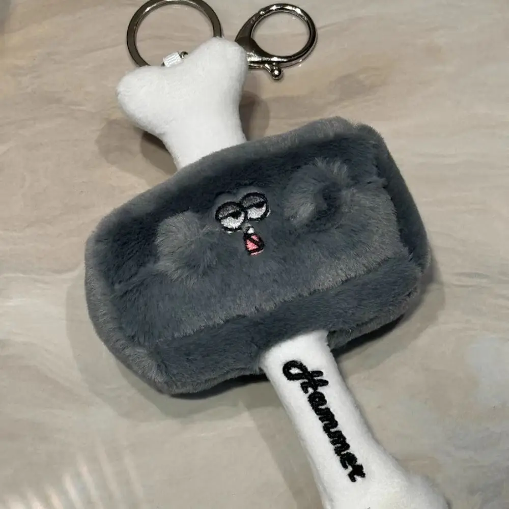 

Backpack Charms PP Cotton Hammer Keychain Soft Fluffy Cartoon Hammer Pendant Comfortable Cartoon Stuffed Key Chain Gifts