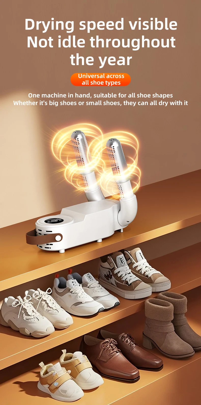 Schuhtrockner UV-Schuhsterilisator Intelligenter Timer Schuhtrockner Geruchsbeseitiger Socken-Stiefel-Deodorizer Faltbarer Schuh-Heiztrockner – Detail 9