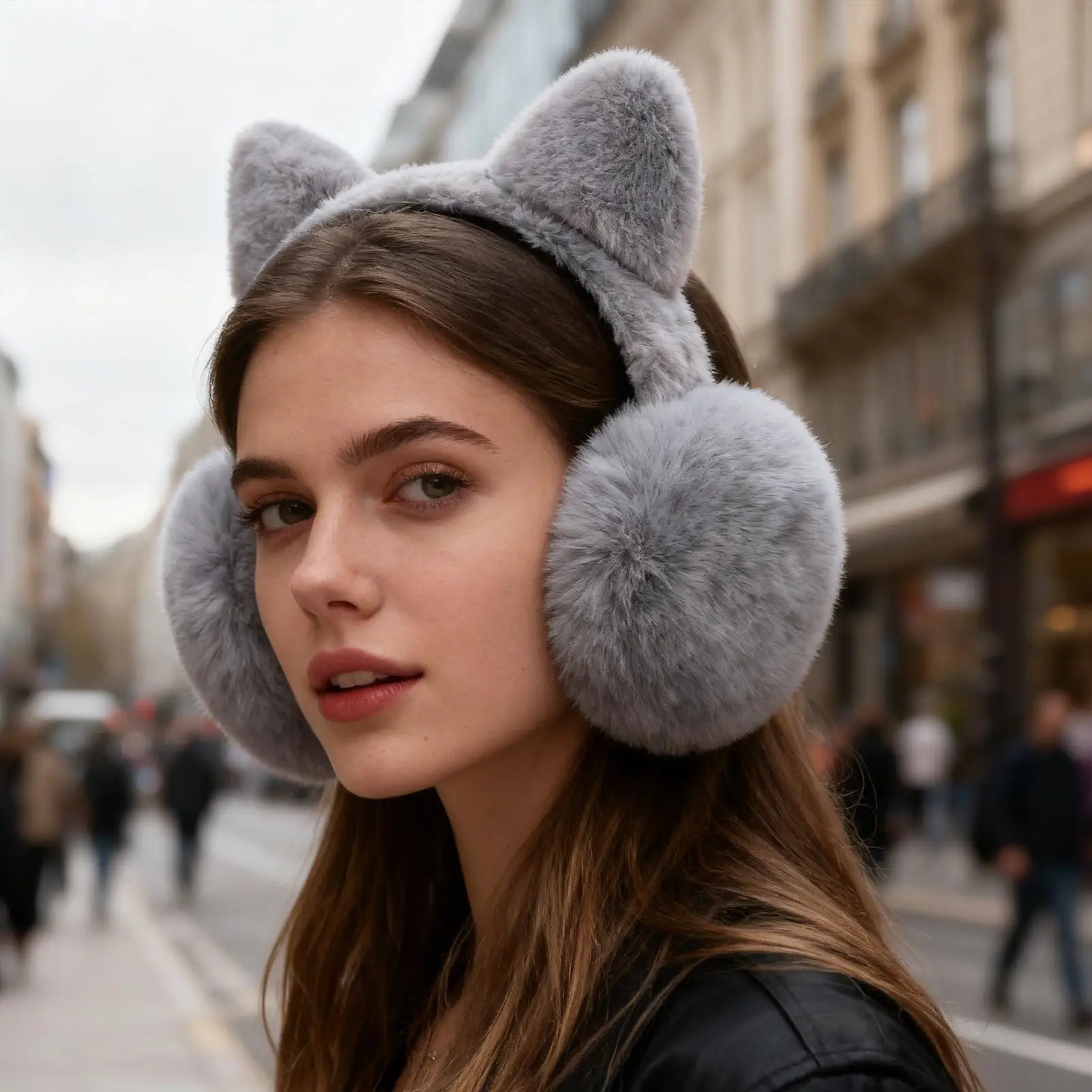 

Зимние наушники, милые складные теплые складные теплые зимние наушники для девочек для детей, девочек, холодная погода, спорт на открытом воздухе, снег, бег