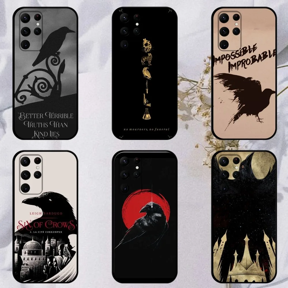 

S-six ofs-crows Phone Case For Samsung S23,23,22,30,21,10,9,Note20 Ultra,Lite,Ultra,5G,Plus,FE,Black Soft Case