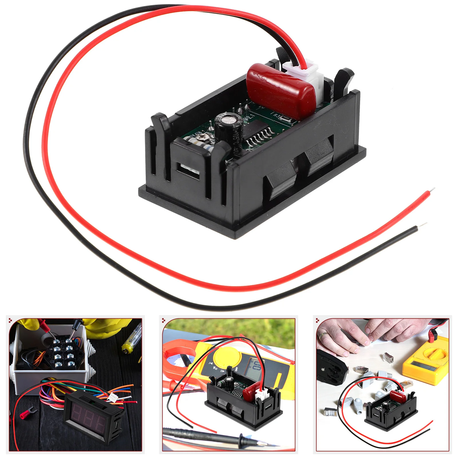 

Voltage Meter Head Compact Ac 25-500V LED Digital Voltmeter Head Mini 2-Wire Voltage Tester Mini Voltmeter