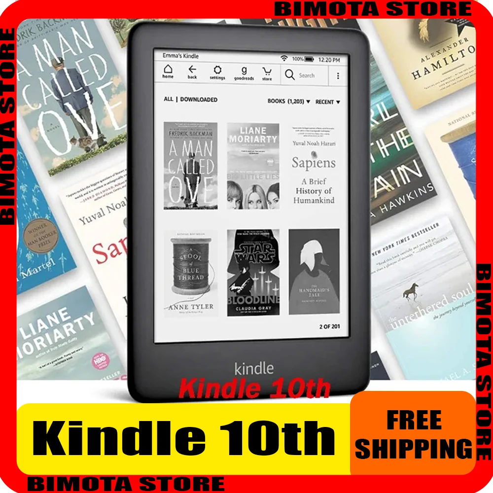 Kindle الأصلي (الجيل العاشر) قارئ إلكتروني بشاشة لمس مقاس 6 بوصات - إضاءة خلفية مدمجة ومزامنة محتوى حساب Kindle الكتاب الإلكتروني #1