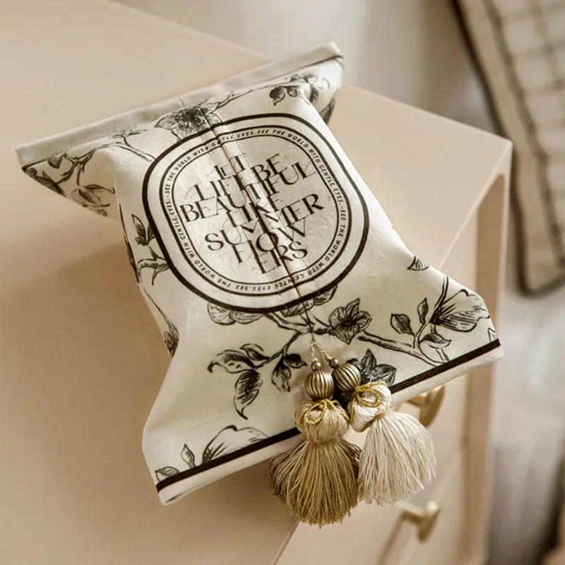 

Vintage Tissue Box Car Tissue Bag Vintage Household Tissue Box Kitchen High-end Paper Storage Printing Creative Drawer Wholesale