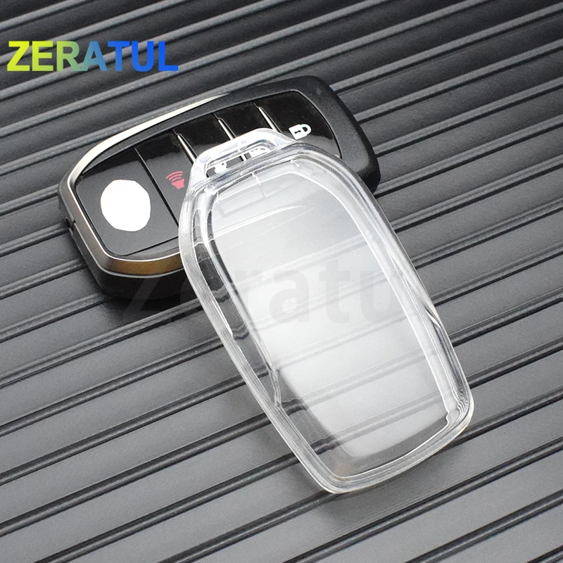 Transparent TPU Car Key Cover Case Shell For Toyota Fortuner Land Cruiser Camry Crown RAV4 Highland Coralla Hilux Accessories