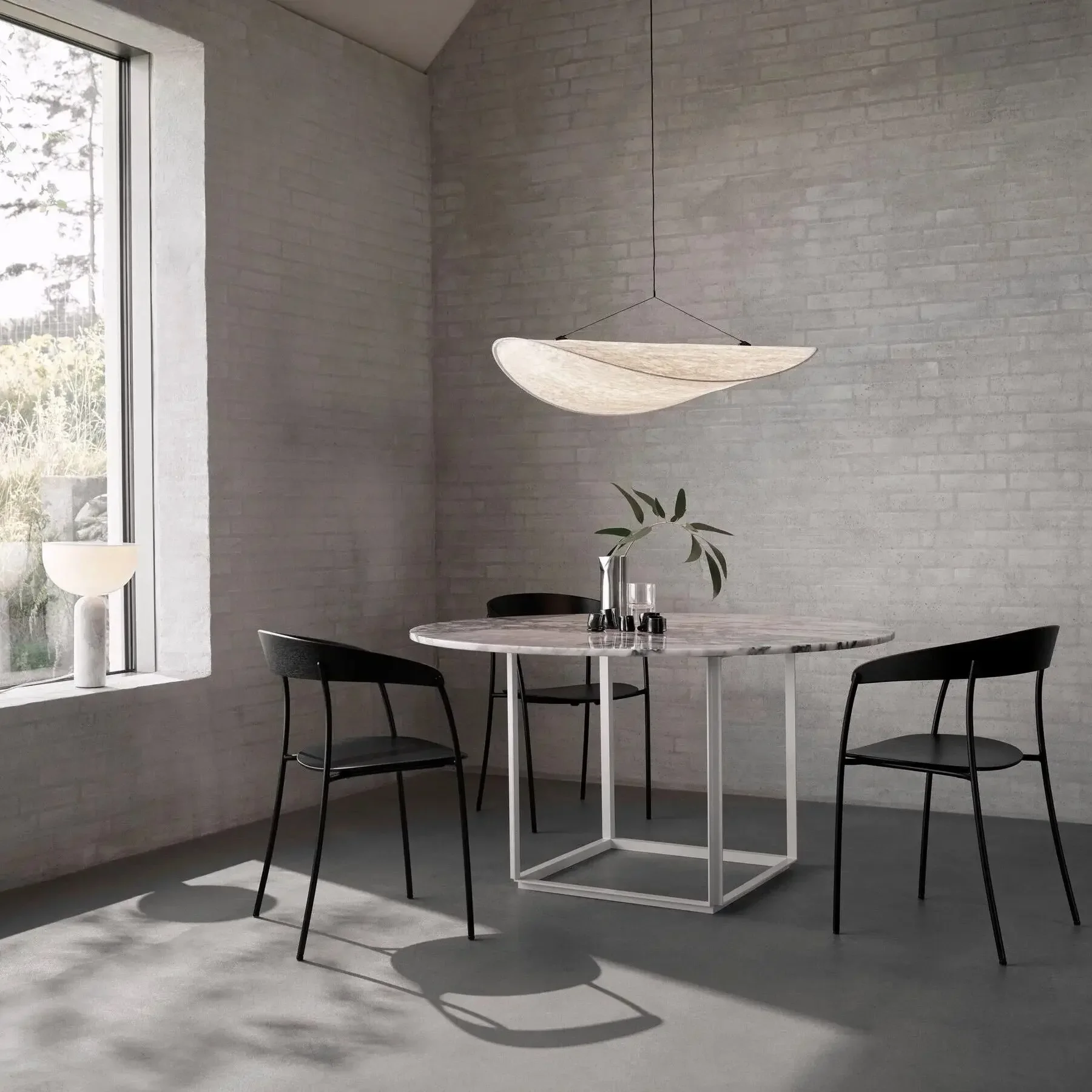 Lámpara colgante de tela de seda LED nórdica, candelabro de mesa de comedor Vertigo para decoración para sala de estar, iluminación moderna, luz