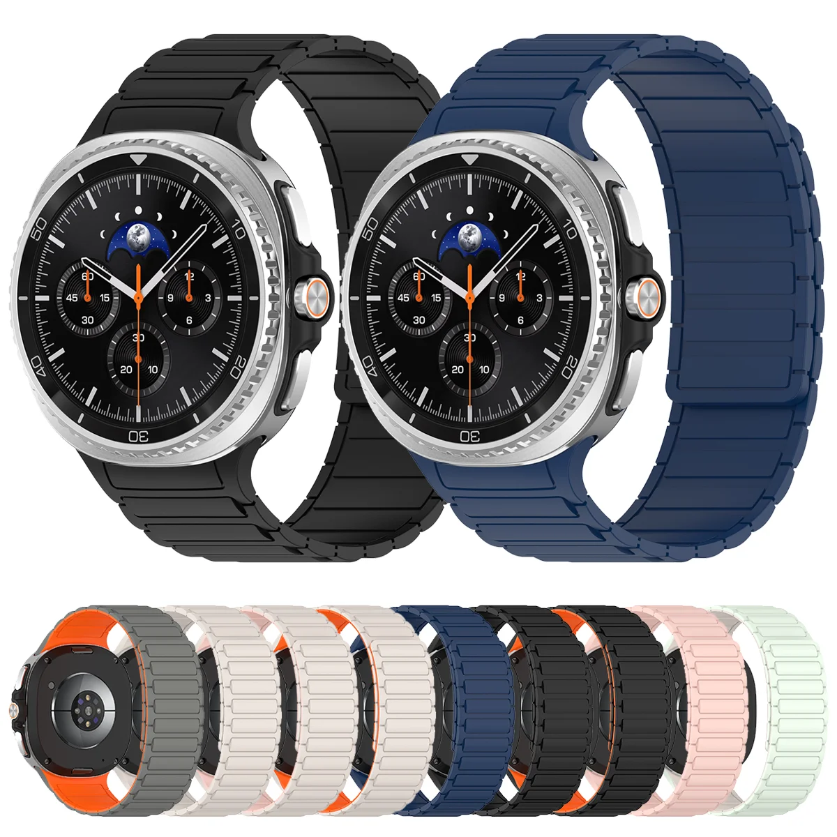 

Silicone Magnetic Straps Sports For Samsung Galaxy Watch 8 Classic Watchband dual colors for samsung galaxy watch8 Wristband