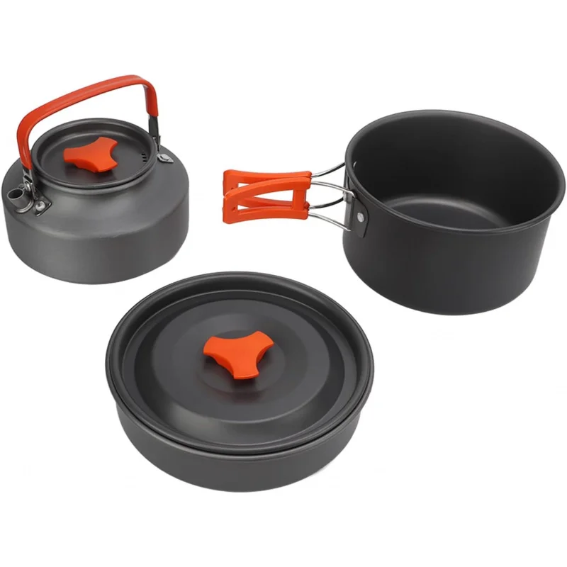 

Camping Cookware Kitchen Set Backpacker's Cooking: Portable, Durable Outdoor Cookware with Tableware and Handy Storage Bag