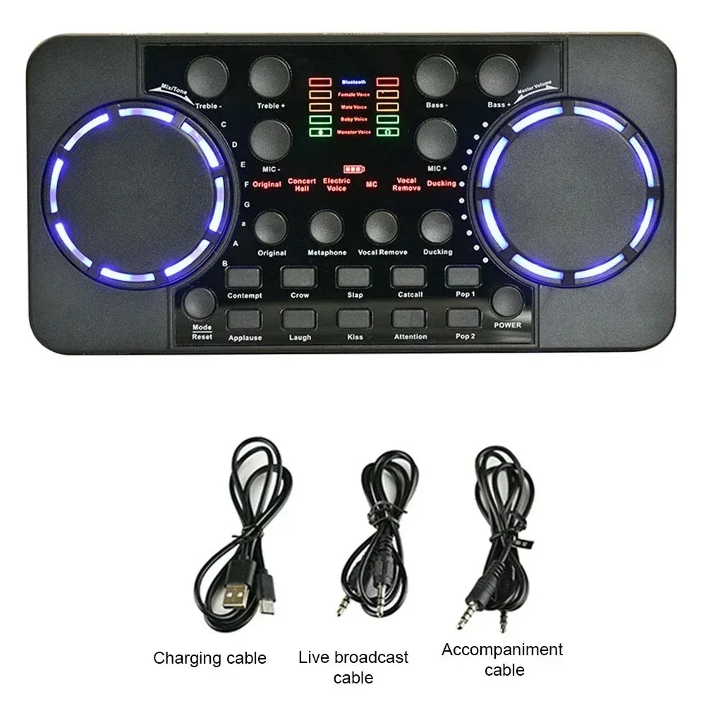

V300 Pro Bluetooth Mini Audio Mixer Sound Card Portable Board DJ 16 Digital Effects Console USB Record Studio Mixer Soundpad