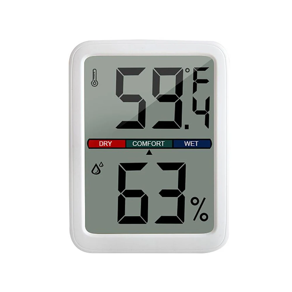 Termometer higrometer Digital LCD, pengukur suhu elektronik dalam ruangan dengan LCD untuk suhu