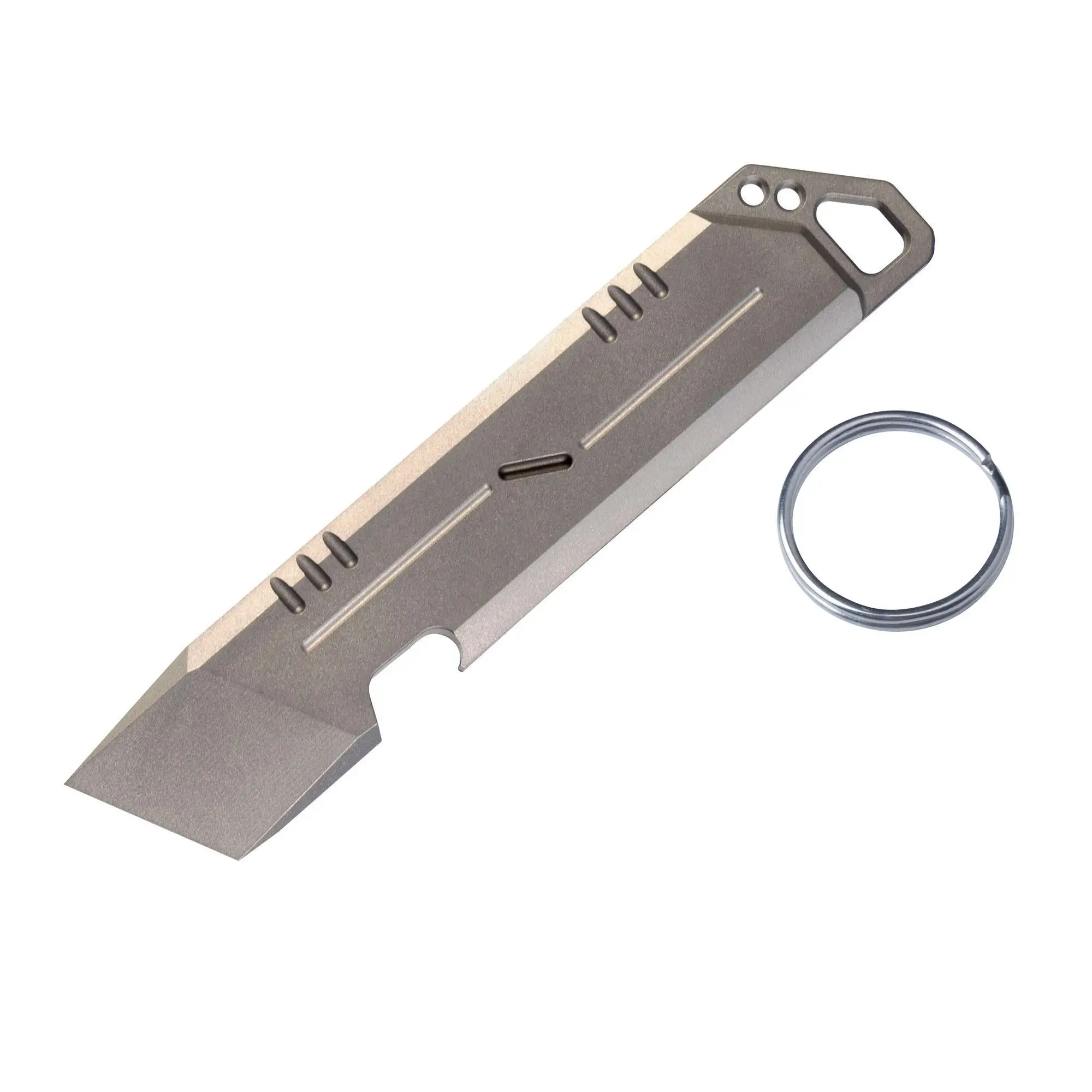 في الهواء الطلق المحمولة EDC متعددة الوظائف سبائك التيتانيوم قضيب رفع فتاحة الزجاجات المفاتيح أداة