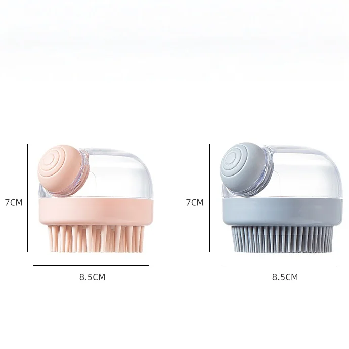 Cute Pink Silicone Pet Massage Brush: Compact Dog Hair Remover & Bath Bubbler – Gentle On Pup Skin, Perfect For At-Home Bath