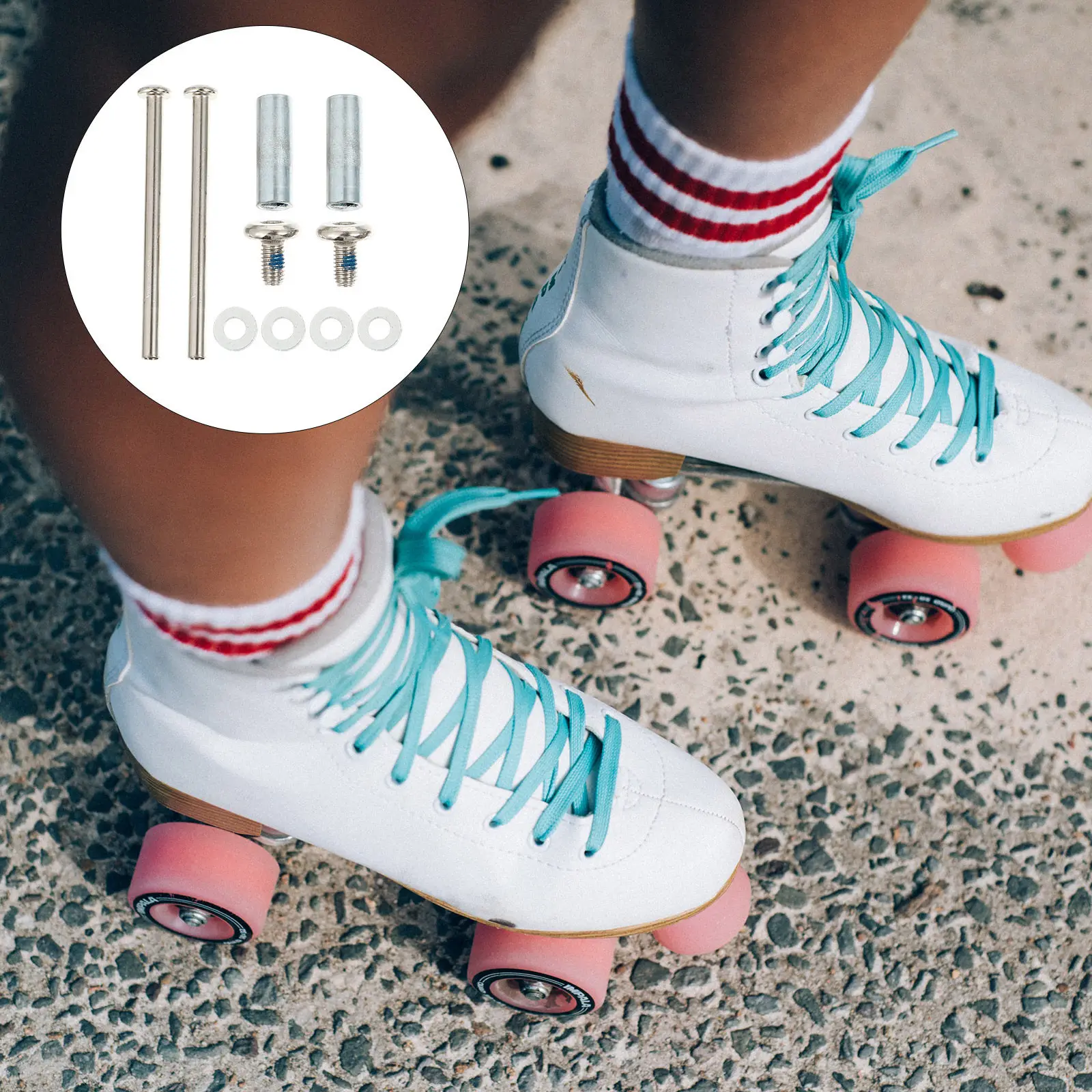 

1Set Metal Bearings Screws Skates Screw Kit for Roller Skating Wheel Assembly Replacement Corrosion Resistant Long Term Use