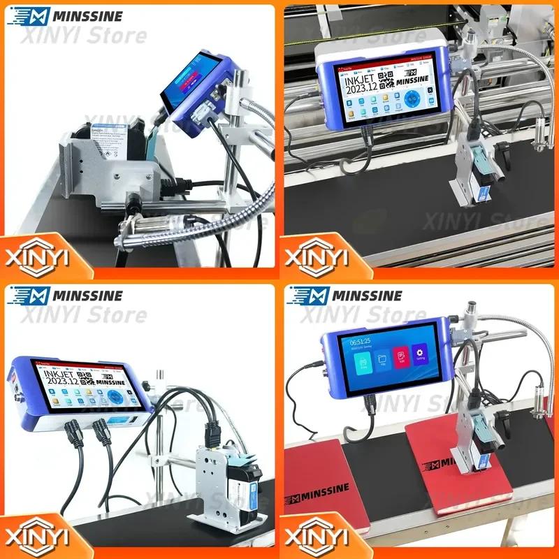for TIJ2.5 Minssine Automatic Inkjet Coding Printer 600dpi Smart Expiry Date Batch Printing for Food Bags Metal Cartons