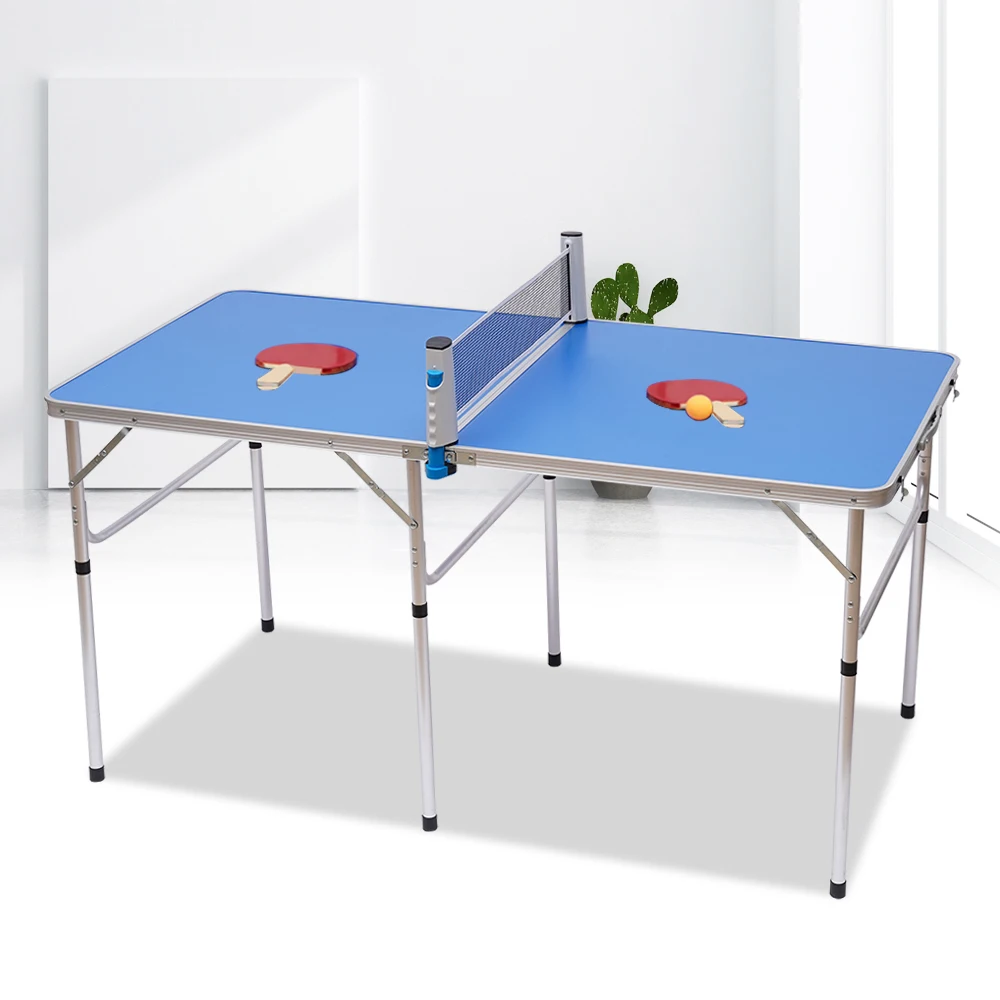 Ping Pong Table with MDF and Aluminum Alloy, High Load-Bearing, Complete Set with Balls and Rackets