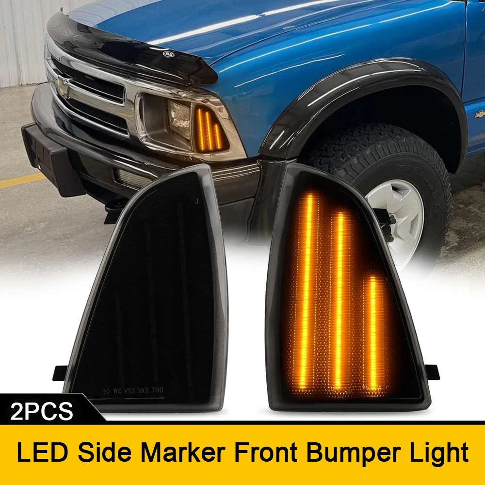 

2x LED Front Bumper Indicator Side Marker Lights For Chevrolet S10 Blazer S10 Pickup Truck 1994-1997 OEM#22704238 Car Assembly