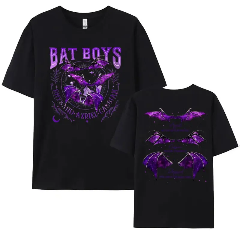 Limited The Bat Boys Print T-shirt Rhysand Cassian Azriel Apparel T Shirts Men's Harajuku Y2k Retro Oversized T Shirt Streetwear