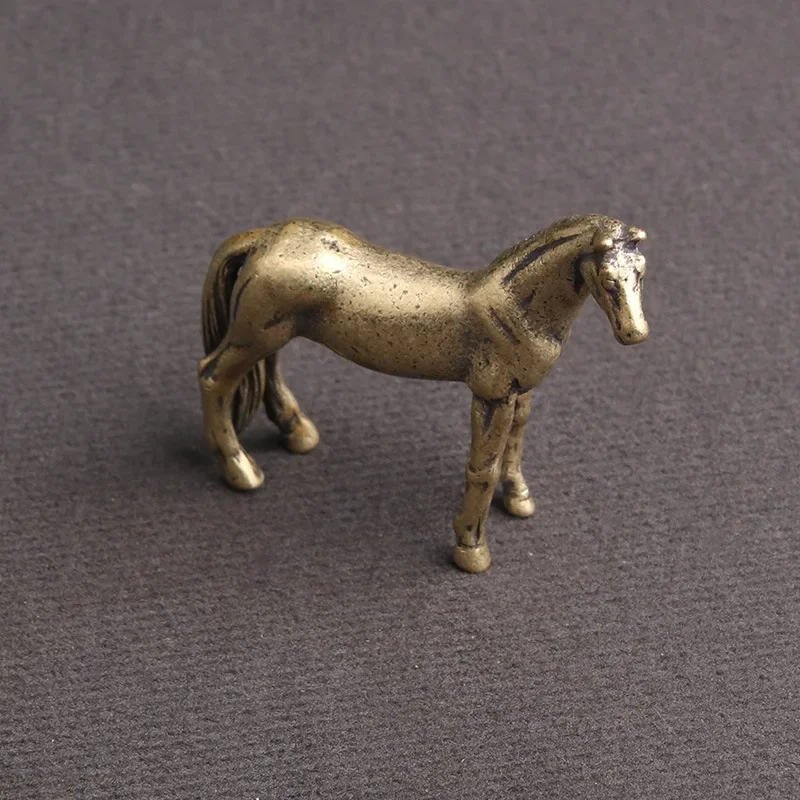 Picture 3: Antique Bronze Horse Statue Desk Decorations Solid Copper Micro-Carving Zodiac Horse Figurines Ornaments Home Decor Accessories