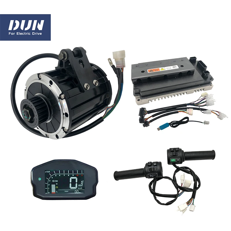 

QS120 2000W 70H 4600RPM Mid Drive Motor with Belt or 428 Sprocket with EM Controller EM100 and DKD Speedometer T08 Throttle