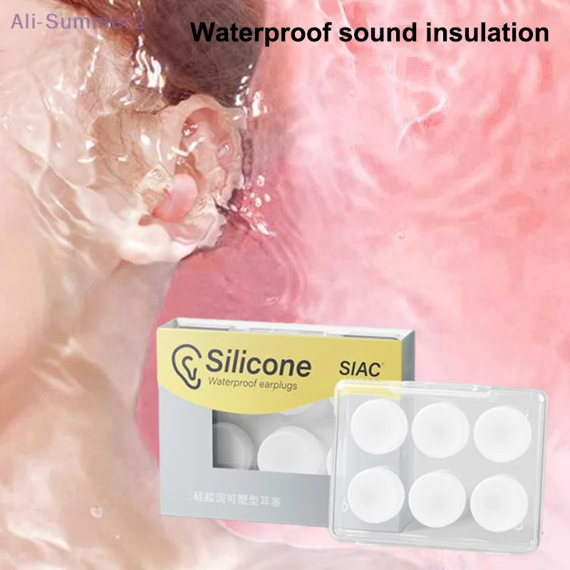 {MX} 6Pcs Reusable Silicone Noise Reduction Ear Plugs For Sleeping Travel Work Flexible Waterproof Swimming Earbuds Earplugs