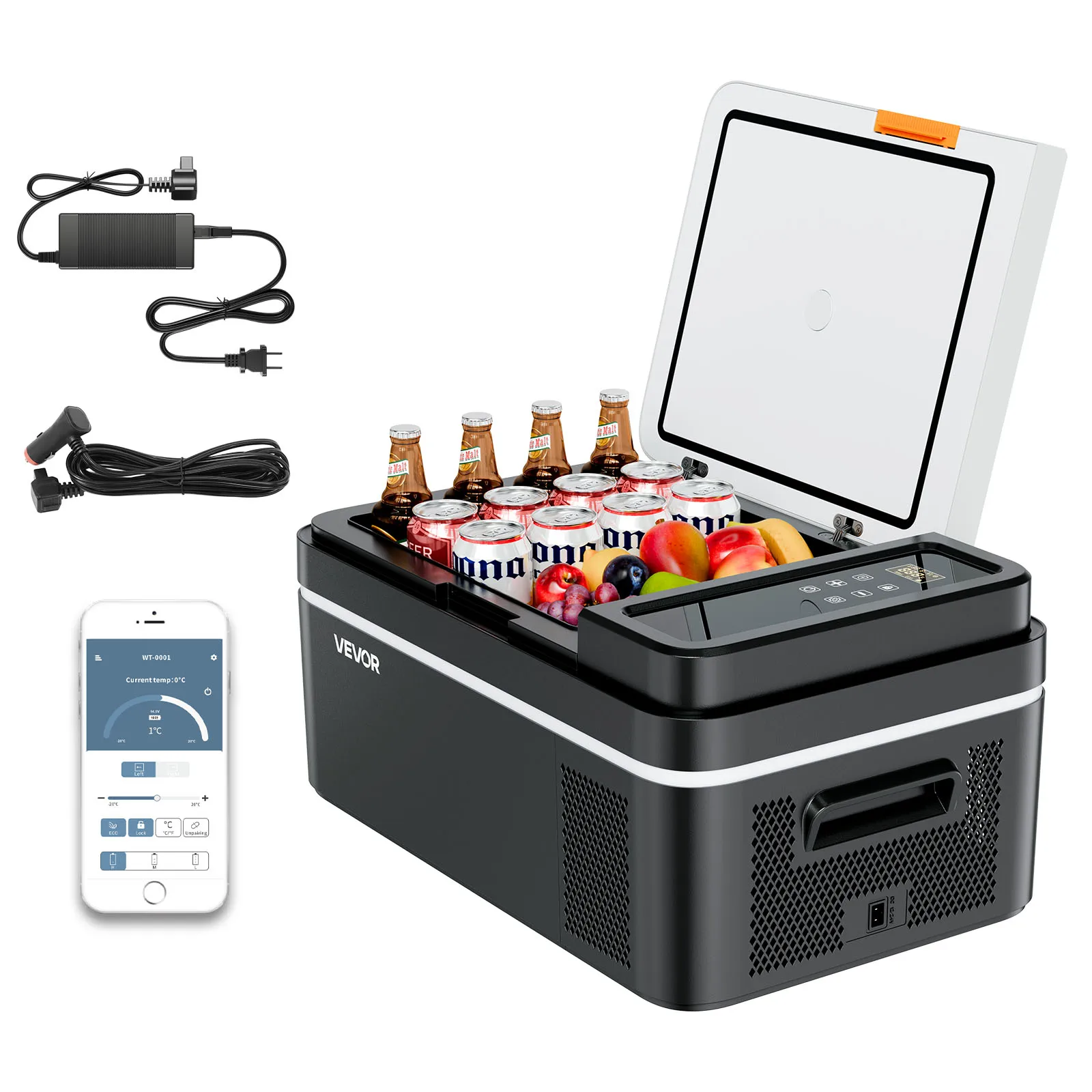 Succebuy 20 L Portable Refrigerator Car Refrigerator Electric Compressor Cooler with APP Control for RVs Campings Boats