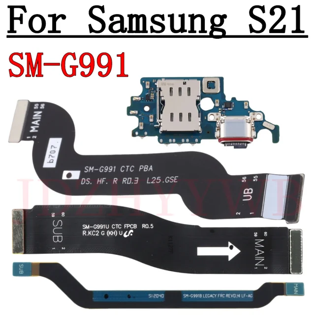 Port USB do ładowania, złącze dock, płyta ładująca, sygnał, LCD, płyta główna, taśma flex do Samsung Galaxy S21 5G G991B G991U