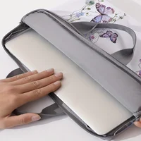 One Piece Set, Two Styles, Purple butterfly Pattern Laptop Bag and Briefcase, Suitable for 14 inch Laptops 5