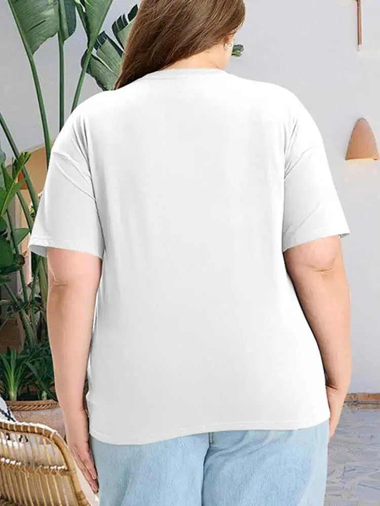 Cute Teddy Bear You Can Make It Through Graphic T Shirt Women Fashion Stretchy Plus Size Short Sleeve Casual Soft Tee Tops view 4