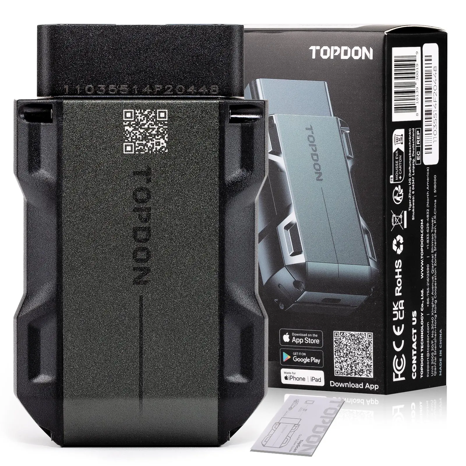 

TOPDON TopScan Mid-level Diagnostic Tool 13 Reset Functions Readiness Injector Coding Tire Pressure Reset Sunroof Initialization
