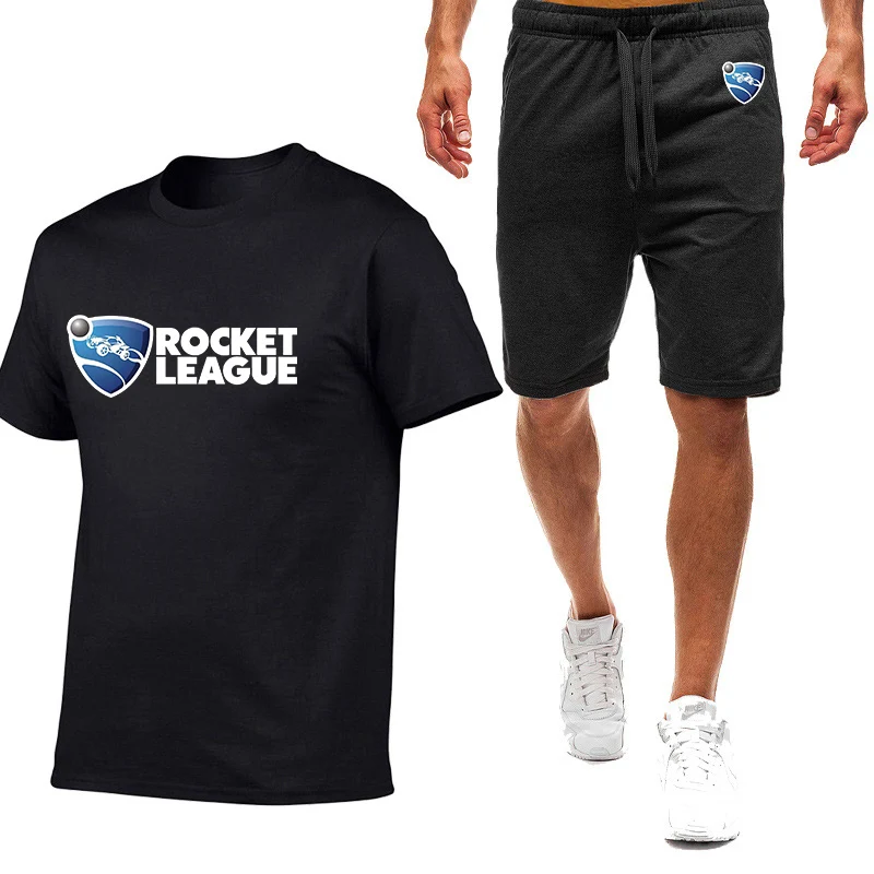 

Rocket League Logo Men New Styl Summer Popular High Quality Comfortable T-shirts + Shorts Hot Sale Nine Color Short Sleeved Suit