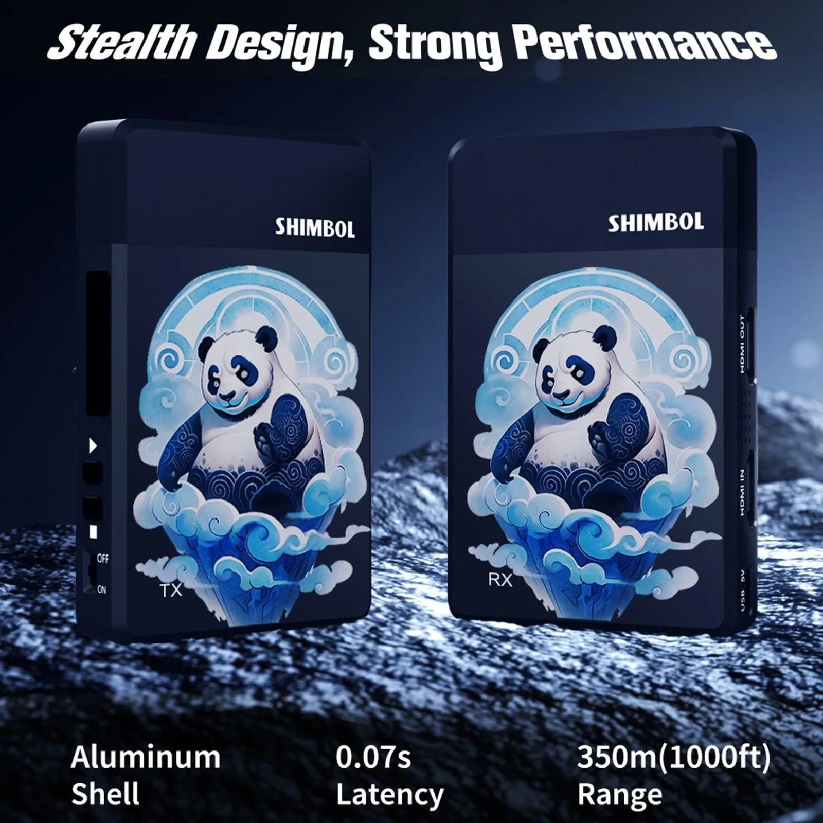 نظام نقل الفيديو اللاسلكي Shimbol TP Max 1000ft مع جهاز إرسال واستقبال HDMI 5G يدعم دقة 1080p60 ووقت استجابة 70 مللي ثانية